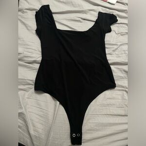 Black Thong Clip Bodysuit
